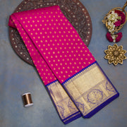 Majenta Pink Pure Kanjivaram Silk Saree