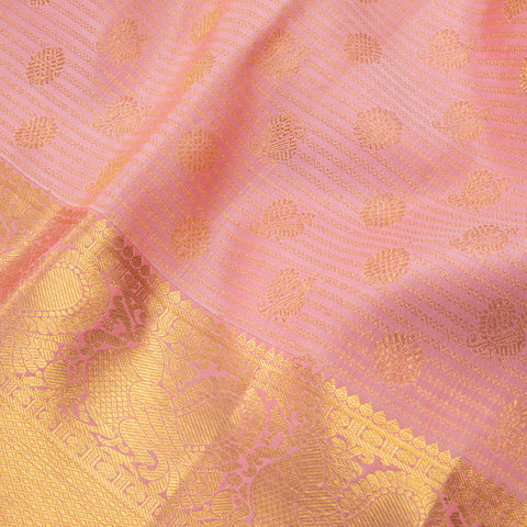 Light Peach Pure Kanjeevaram Silk Saree