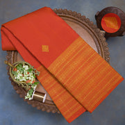 Rust Orange Pure Kanjivaram Silk Saree