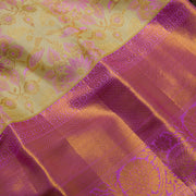 Lemon Yellow Pure Kanjivaram Brocade Silk Saree