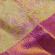 Lemon Yellow Pure Kanjivaram Brocade Silk Saree