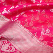Pink Two Tone Silver Zari Pure Soft Silk Saree