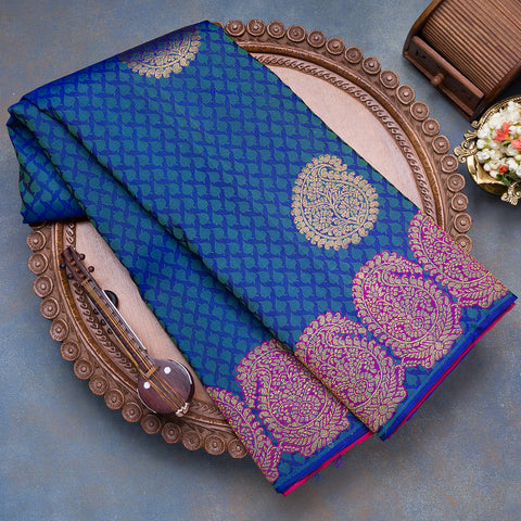 Blue Pure Kanjivaram Silk Saree