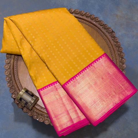 Mustard Yellow Kanjivaram Silk Saree