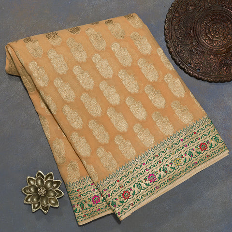 Beige Banarasi Georgette Saree