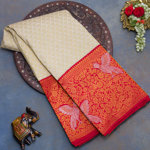 Off-White Kanjeevaram Silk Saree