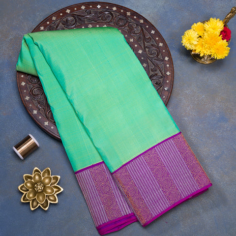 Sea Green Pure Kanjivaram Silk Saree