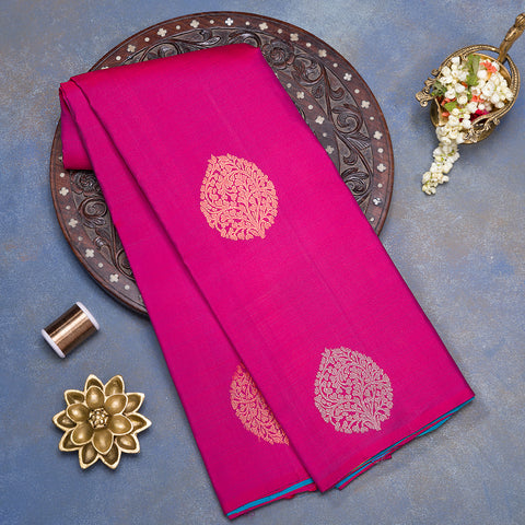Magenta Pink Pure Kanjivaram Silk Saree