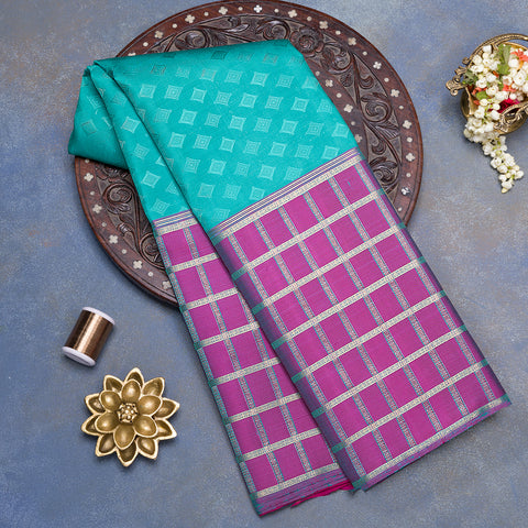 Teal Green Pure Kanjivaram  Silk Saree