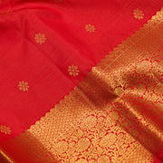 Bright red Pure Handloom Kanjivaram Vaira Oosi Deisgn saree