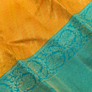 Golden Mustard Desinger Handloom Kanjivaram Silk Saree