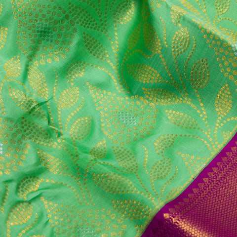 Parrot Green Brocade Kanjivaram Silk Saree
