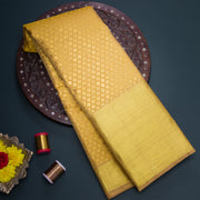 Golden Colour Pure Kanjivaram with Tissue Brocade Silk Saree