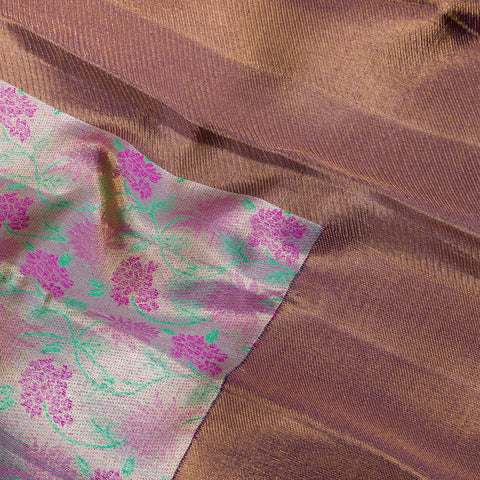 Light Onion Pink Pure Kanjivaram Tissue Brocade Silk Saree