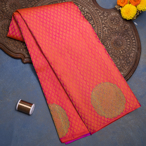 Onion Pink Pure Kanjivaram Silk Saree