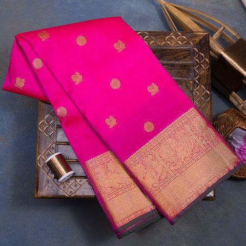 Magenta Pink Kanjeevaram Silk Saree