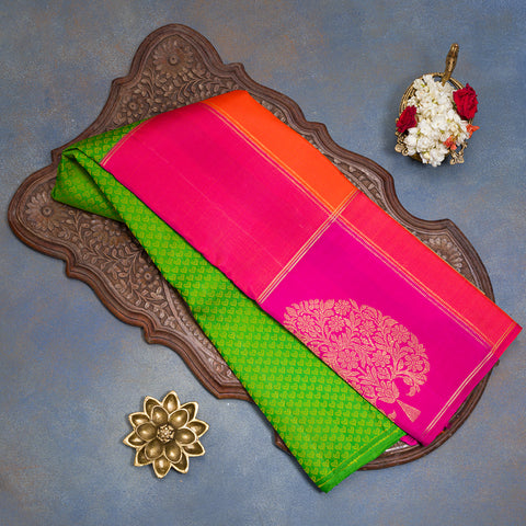 Multi Colour Pure Kanjeevaram Silk Saree