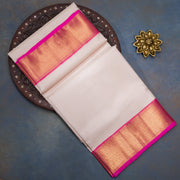Cream Kanjeevaram with Light Pink Border Dhoti