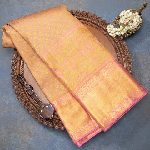 Beige Kanjivaram Silk Saree