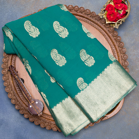 Aqua Green Pure Georgette Saree