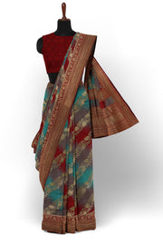 Multi colour banarasi silk saree