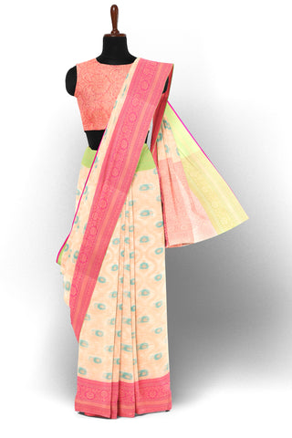 Light Cream Organza Saree