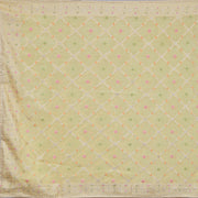 Yellow Unstitched Organza Dress Material