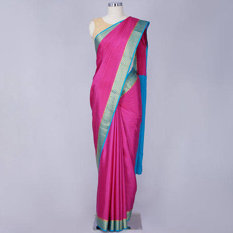 Pink Pure Mysore Crepe Silk Saree