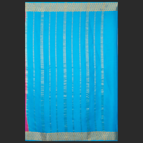 Pink Pure Mysore Crepe Silk Saree