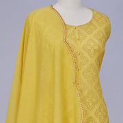 Mustard Unstitched Chanderi Silk Dress Material