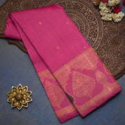 Pink pure Kanjivaram Handloom silk saree