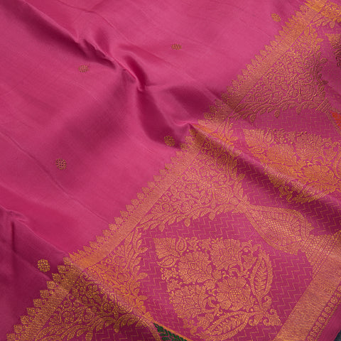 Pink pure Kanjivaram Handloom silk saree