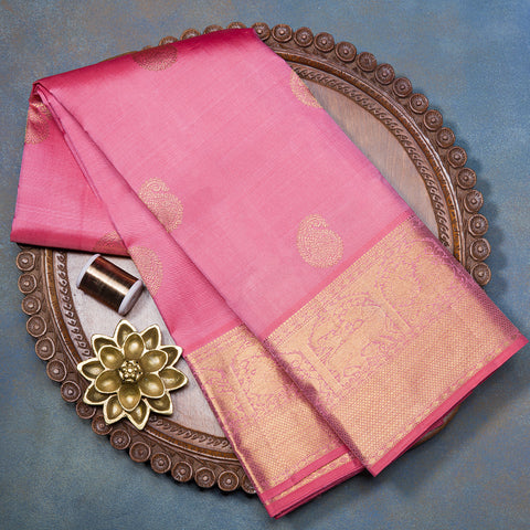 Light Pink Kanjivaram Silk Saree