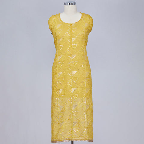 Yellow Mul Cotton Suit Material