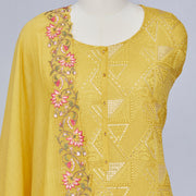Yellow Mul Cotton Suit Material