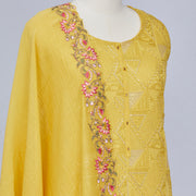 Yellow Mul Cotton Suit Material